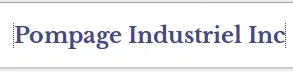 POMPAGE INDUSTRIEL